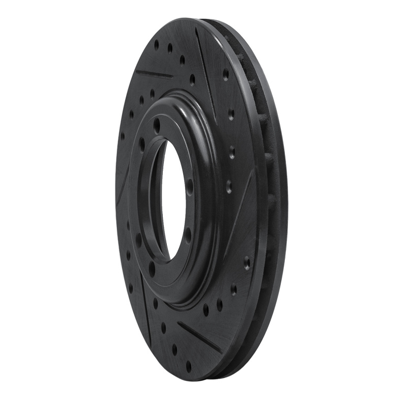 Hummer H1 Brake Rotor (1) - Front/Rear Right - R1 Concepts - Drilled & Slotted - Black - `92-`04